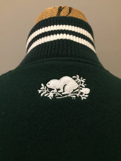 Roots “sobey’s Centenary Anniversary” Green And White Varsity Jacket