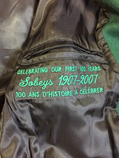 Roots “sobey’s Centenary Anniversary” Green And White Varsity Jacket