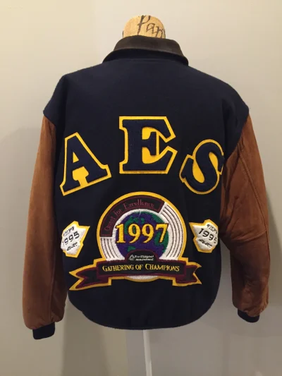 Vintage Aes Brown And Blue Varsity Jacket