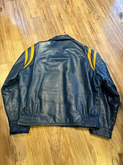 Blue And Yellow Leather Varsity Jacket