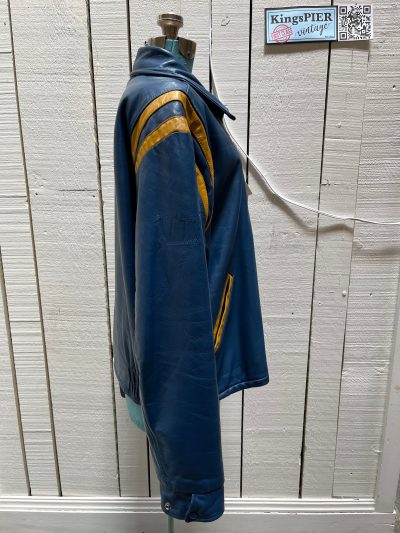Blue And Yellow Leather Varsity Jacket