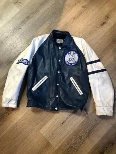 Vintage Nscc Pictou Campus Leather Varsity Jacket