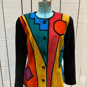 Color Block Suede Jacket