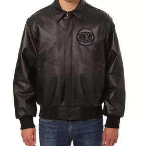 Black NBA New York Knicks Leather Jacket