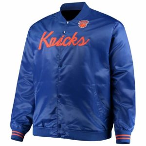 Blue Nba New York Knicks Hardwood Satin Jacket