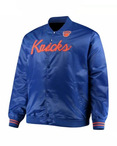 Blue Nba New York Knicks Hardwood Satin Jacket