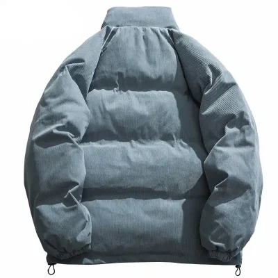 Men’s Embroidered Letter Corduroy Padded Parka
