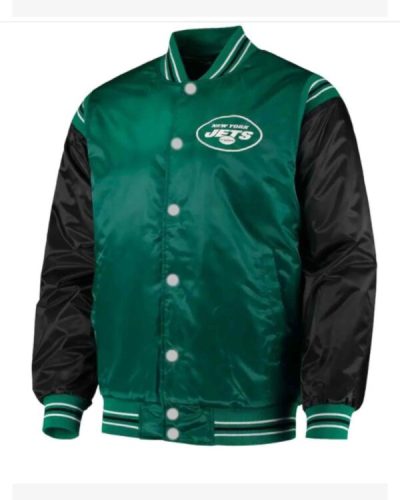 Green Black New York Jets Nfl Satin Jacket