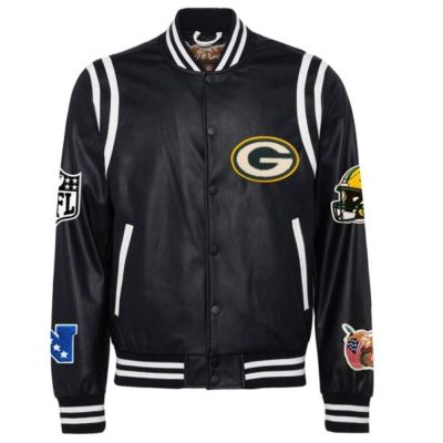 Packers Vegan Leather Varsity Jacket
