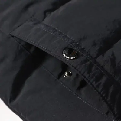 Solid Zipper Puffer Parka