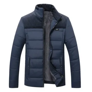 Solid Zipper Puffer Parka