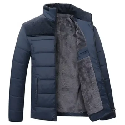 Solid Zipper Puffer Parka