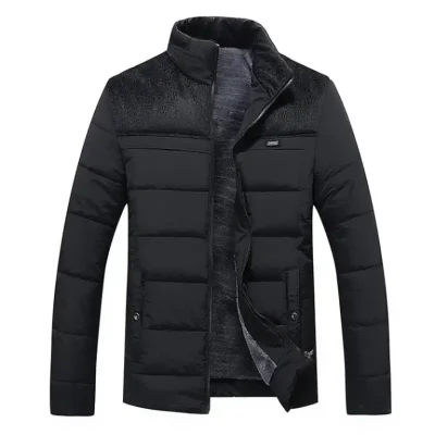 Solid Zipper Puffer Parka - Image 4
