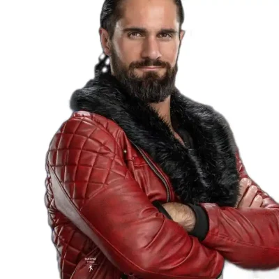WWE Seth Rollins Quilted Red Jacket