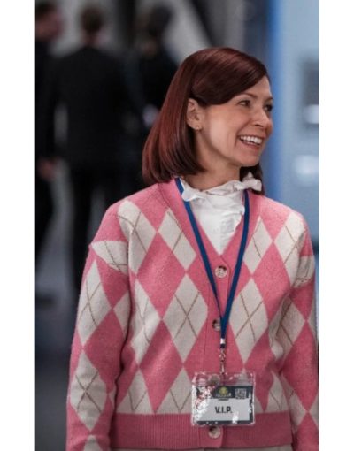 Elsbeth 2024 Carrie Preston Argyle V-neck Cardigan