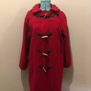 Ll Bean Red Wool Duffle Coat