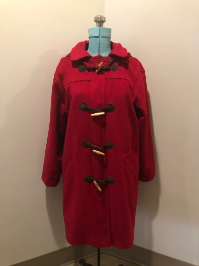 Ll Bean Red Wool Duffle Coat