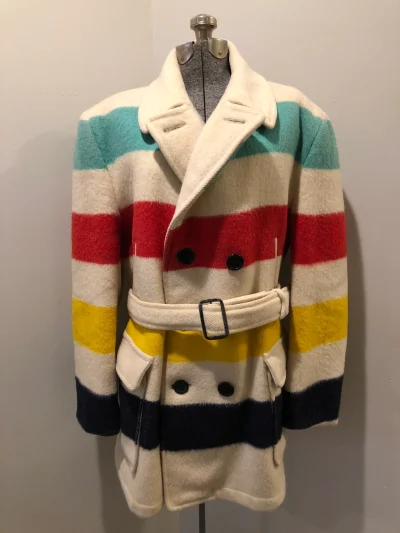 Vintage Hudson's Bay Company Point Blanket Coat With Belt