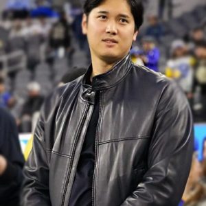 Shohei Ohtani Black Leather Jacket