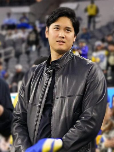 Shohei Ohtani Black Leather Jacket