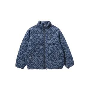 Denim Monogram Puffer Down Jacket