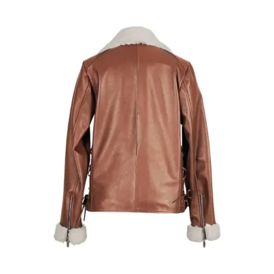 Gaia Shearling Camel Leather Jacket