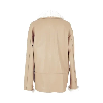 Haydra Shering Beige Leather Jacket