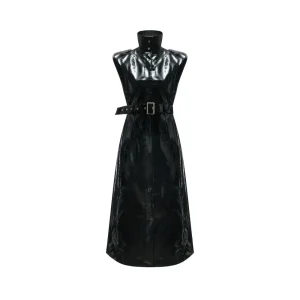 Joan Black Alligator Long Vest