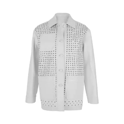 Karri White Leather Jacket