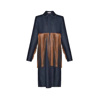 Midi Dress With Fringe-detailing