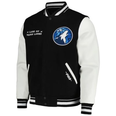 Pro Standard Black Minnesota Timberwolves 2023/24 Varsity Jacket