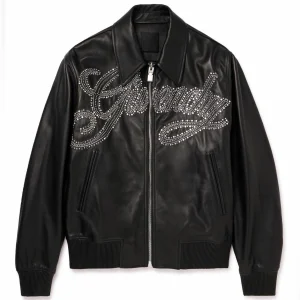 Givenchy Logo-embellished Studded Leather Jacket For Men