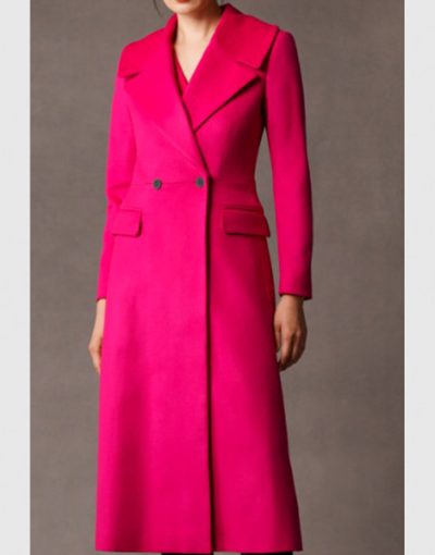 Elsbeth 2024 Carrie Preston Pink Long Coat
