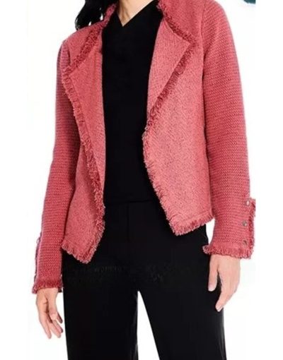 Elsbeth 2024 Carrie Preston Tweed Fringe Blazer