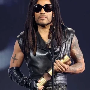 People’s Choice Awards 2024 Lenny Kravitz Black Leather Vest