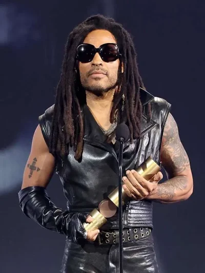 People’s Choice Awards 2024 Lenny Kravitz Black Leather Vest