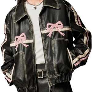 Bow Leather Jacket