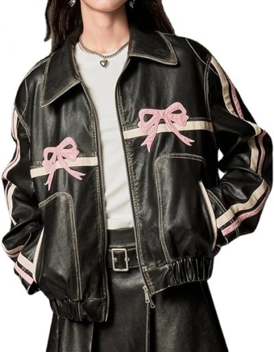 Bow Leather Jacket