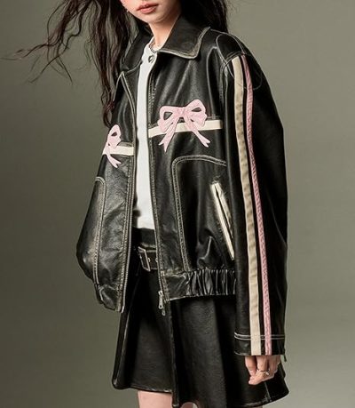 Bow Leather Jacket