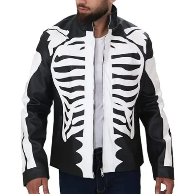 Rob Zombie Skeleton Bones Skull Leather Jacket
