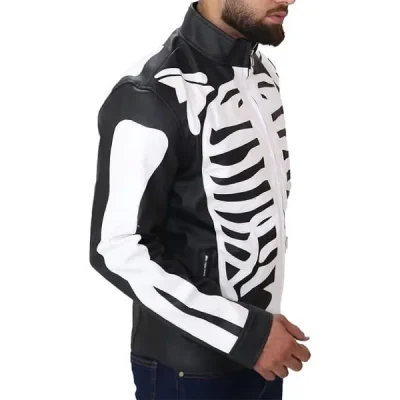 Rob Zombie Skeleton Bones Skull Leather Jacket