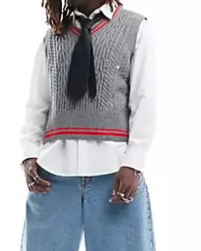 The Jetty 2024 Laura Marcus Grey Sweater Vest