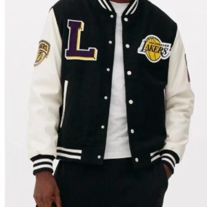 NBA Lakers Black And White Varsity Jacket