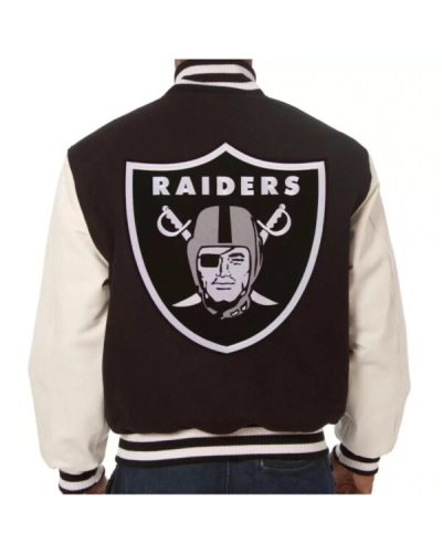 NFL Las Vegas Raiders Brown And Cream Varsity Jacket.