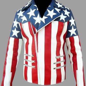 Freedom Usa Flag Mens Leather Jacket