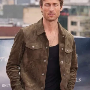Glen Powell Twisters 2024 Suede Leather Jacket