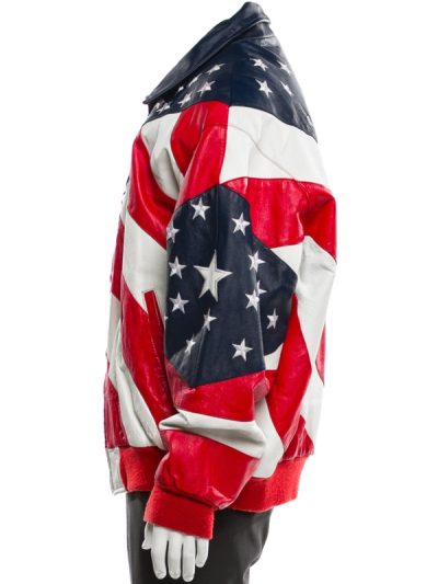 Independence Day American Flag Leather Jacket