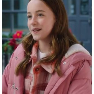 Falling Like Snowflakes 2024 Ava Weiss Pink Puffer Jacket
