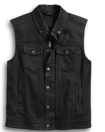 Men’s Motorcycle 3 In 1 Black Denim Jacket