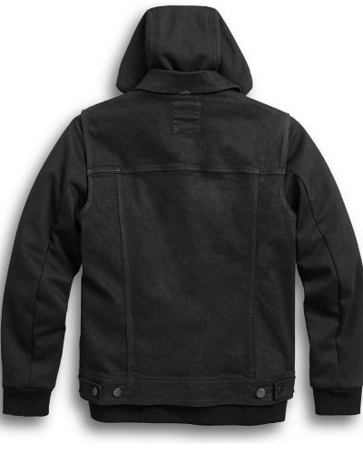 Men’s Motorcycle 3 In 1 Black Denim Jacket